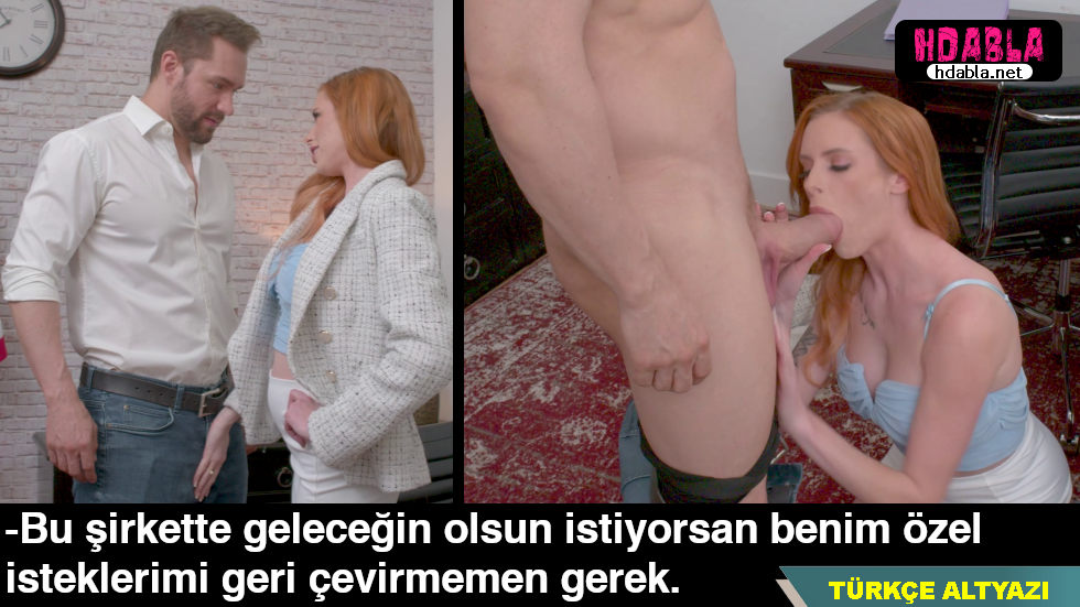 Yönetici kadın şirkette işe yeni başlayan kaslı stajyere veriyor